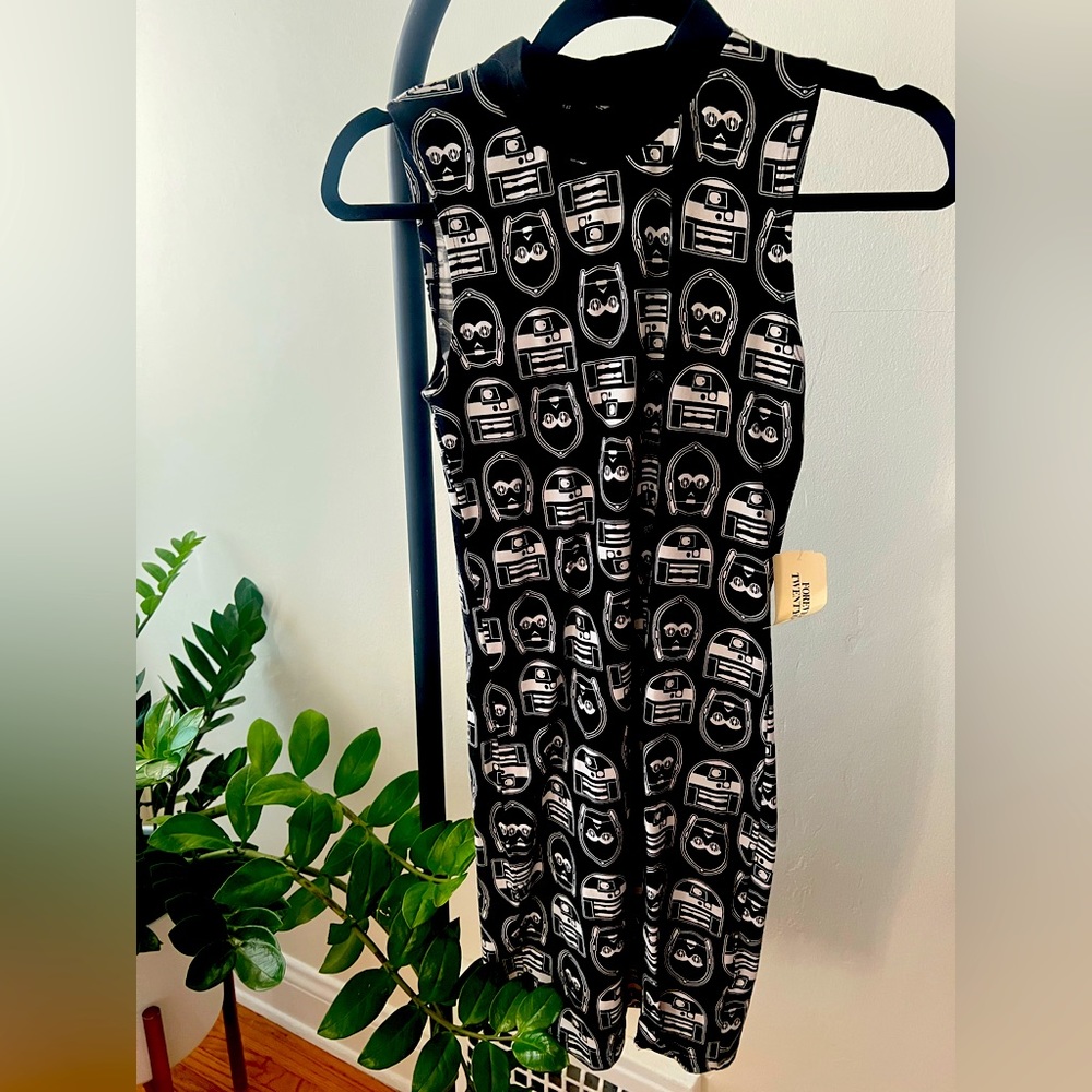 Star Wars C-3PO black body mock neck mini dress